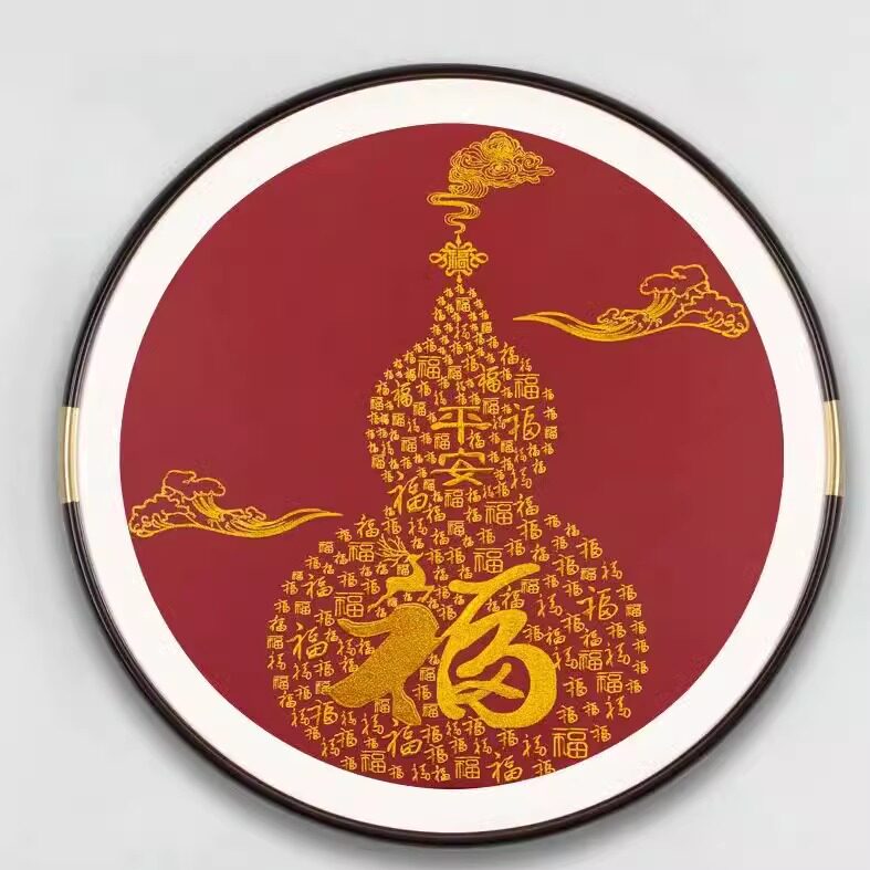 苏州刺绣机绣织锦绣带框成品走廊玄关千里江山五福临门装饰画挂画