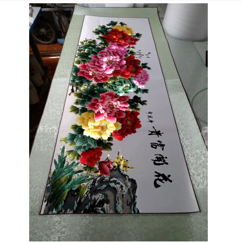 客厅背景墙装饰画花开富贵