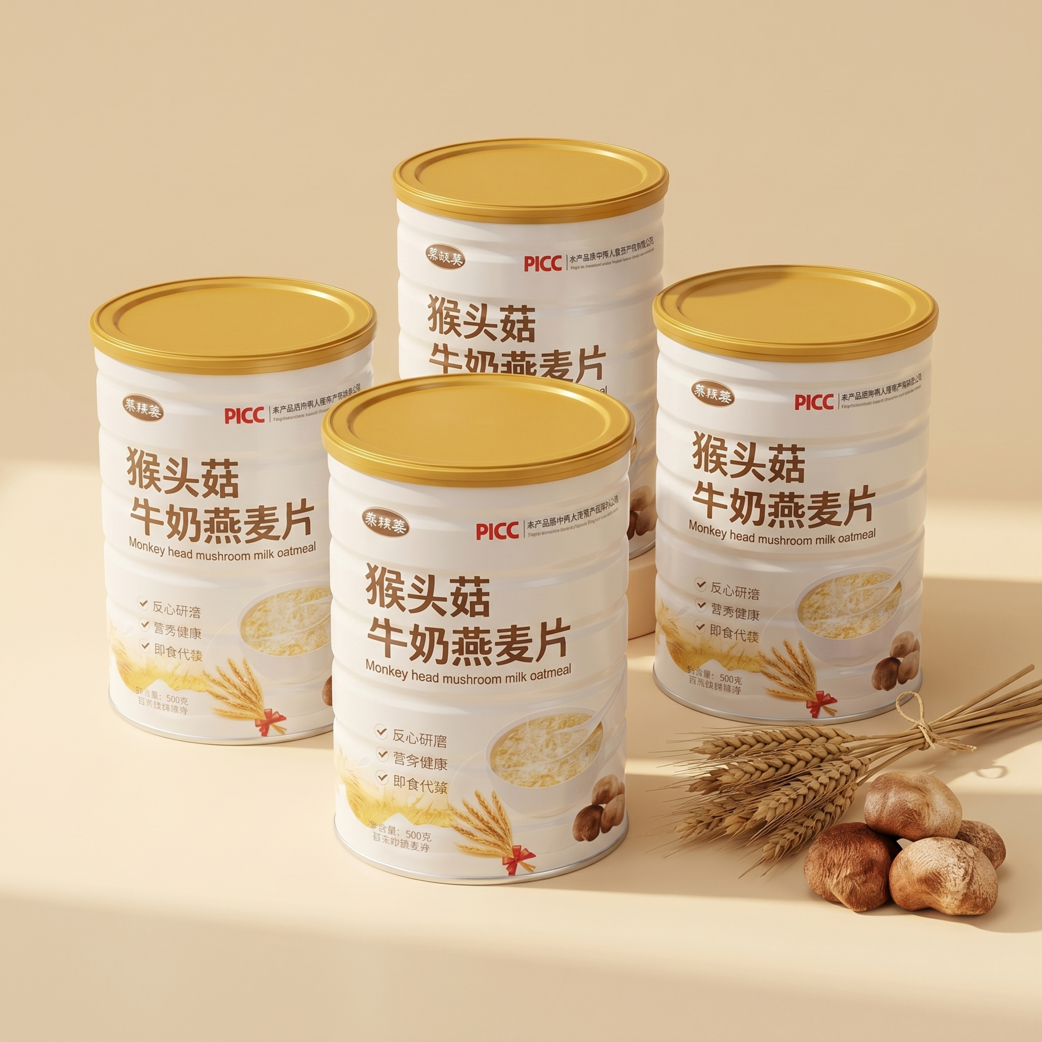 猴头菇牛奶燕麦麦片食代餐饱腹