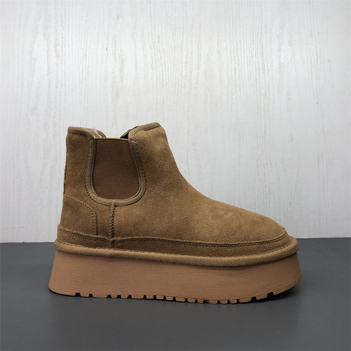 工厂断码真皮女鞋冬季新款轻便防滑舒适厚底圆头保暖磨砂皮雪地靴