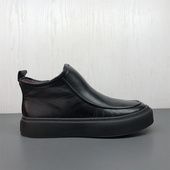 断码 真皮男鞋 冬季 工厂新款 圆头厚底耐磨防滑高帮牛皮保暖男棉鞋