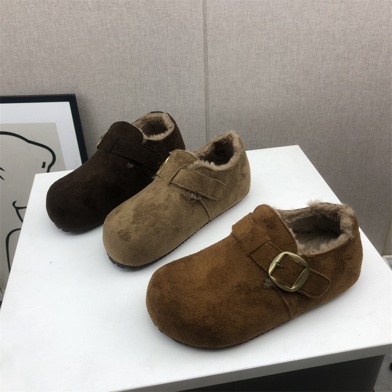 工厂断码女鞋冬季新款韩版时尚舒适圆头平底防滑加厚保暖女棉鞋