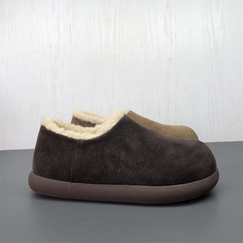 工厂断码真皮女鞋冬季新款韩版舒适百搭圆头厚底保暖磨砂皮女棉鞋