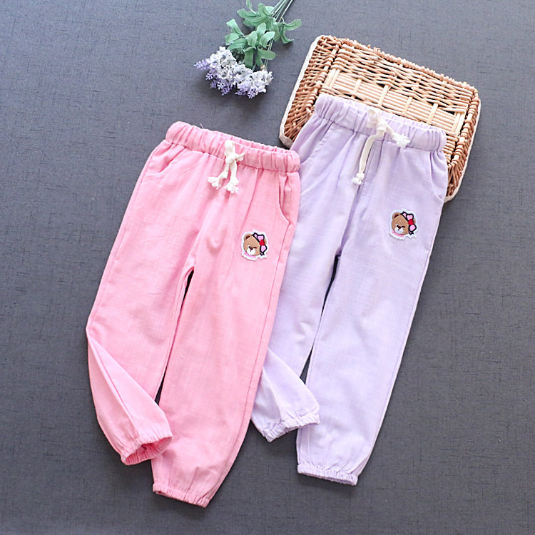 包邮2024春秋装新款韩版小熊儿童女童男童童装棉麻防蚊裤休闲长裤,童装/婴儿装/亲子装,裤子,淘宝优惠券,粉丝福利购,淘宝优惠卷