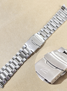 适配卡西欧EF-545 129 328 MDV-302钢带实心不锈钢表带链24mm配件