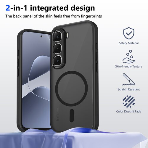 适用传音lnfinix Hot 50i/60i/60/70 Pro Plus 4G 5G 手机壳全包防摔保护套磁吸无线充电肤感磨砂透黑防指纹