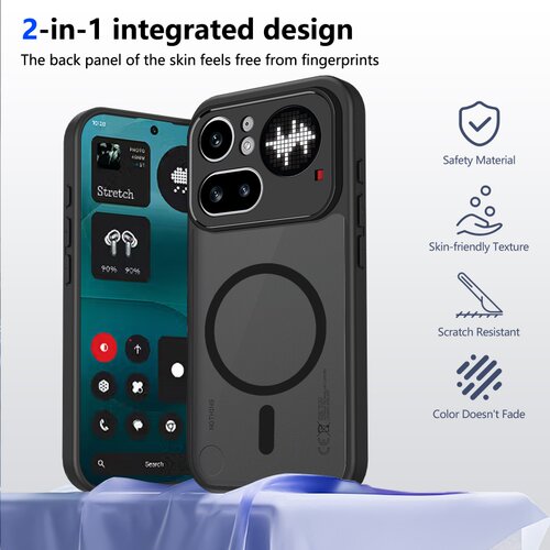 适用于Nothing CMF Phone 1/2/4A/4B Pro 5G 手机壳全包边防摔保护套磁吸无线充电肤感磨砂透黑防指纹PC背板