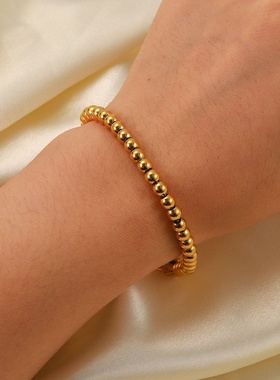 18K金钢珠手链不锈钢几何型女式