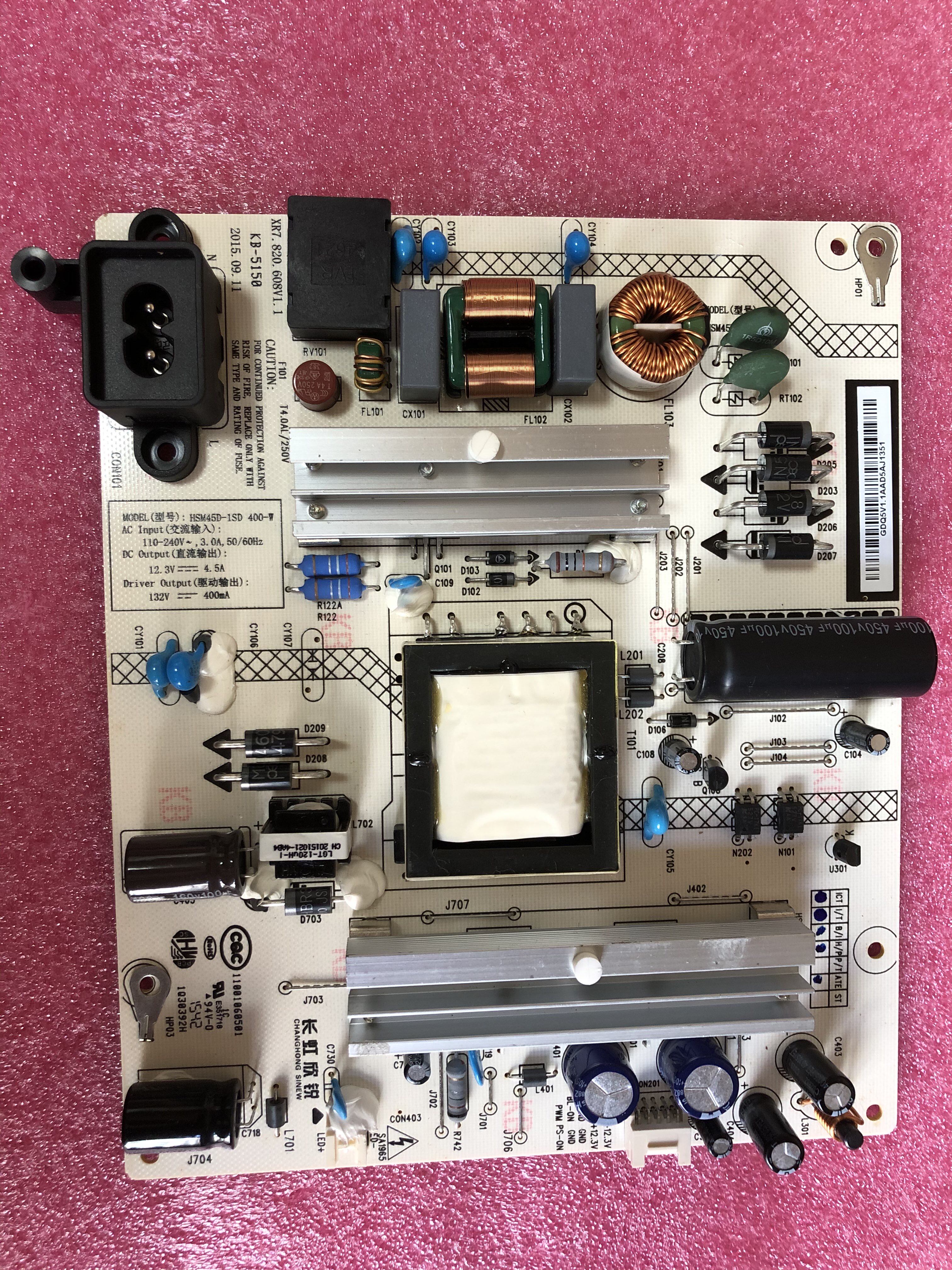 全新原装长虹液晶电视电源板HSM45D-1SD 400-W XR7.820.608V1.1
