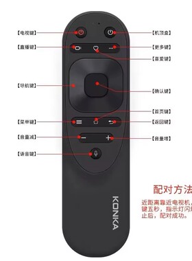 适用康佳智能电视机蓝牙语音遥控器YB04B 70D6S LED70U5 85E8