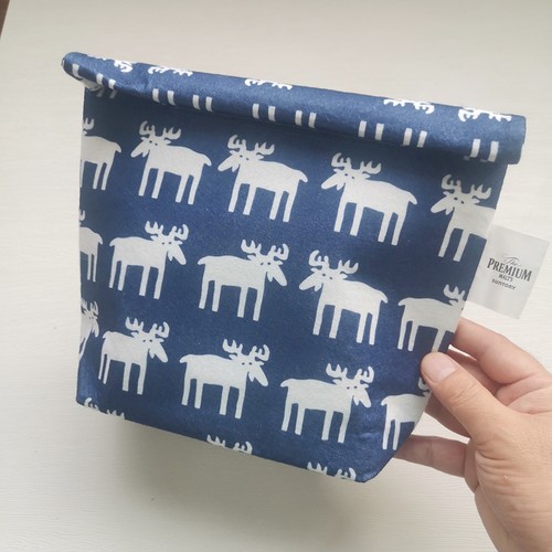 日单藏青麋鹿单人保温卷边折叠包