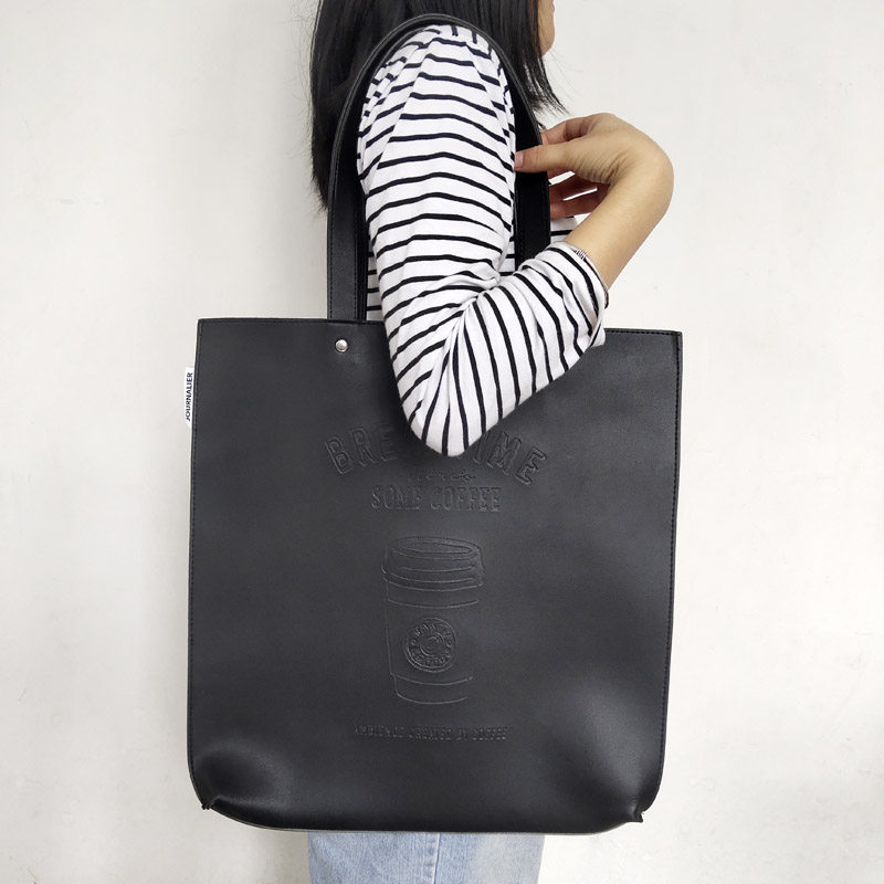 日单名品大容量竖款手提包包皮质休闲单肩购物通勤包气质简约女士