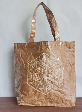 关八2018演唱会周边纪念款大阪视觉感棕褐色单肩手提褶皱牛皮纸袋