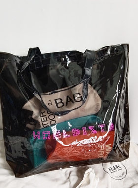 半透明pvc防水加厚高档托特包