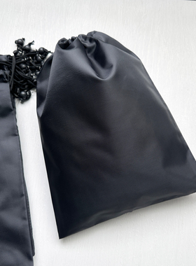 纯色黑色无LOGO尼龙束口抽绳包拉绳袋收纳防尘袋衣物整理袋分装袋