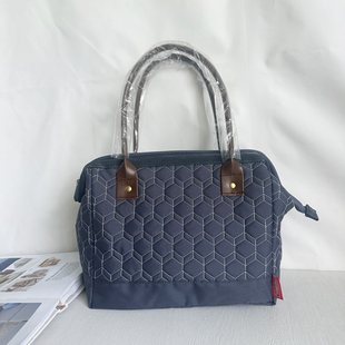 出口加厚保温手提包浅条纹保温饭盒包锁鲜带午餐袋大号野餐包包