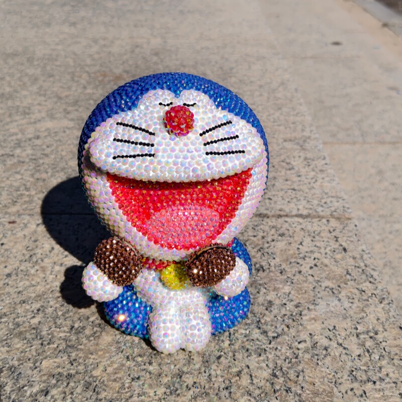 机器猫摆件铜锣烧吃饼叮当猫贴钻