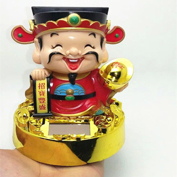 包邮财神太阳能摇头娃娃财神爷