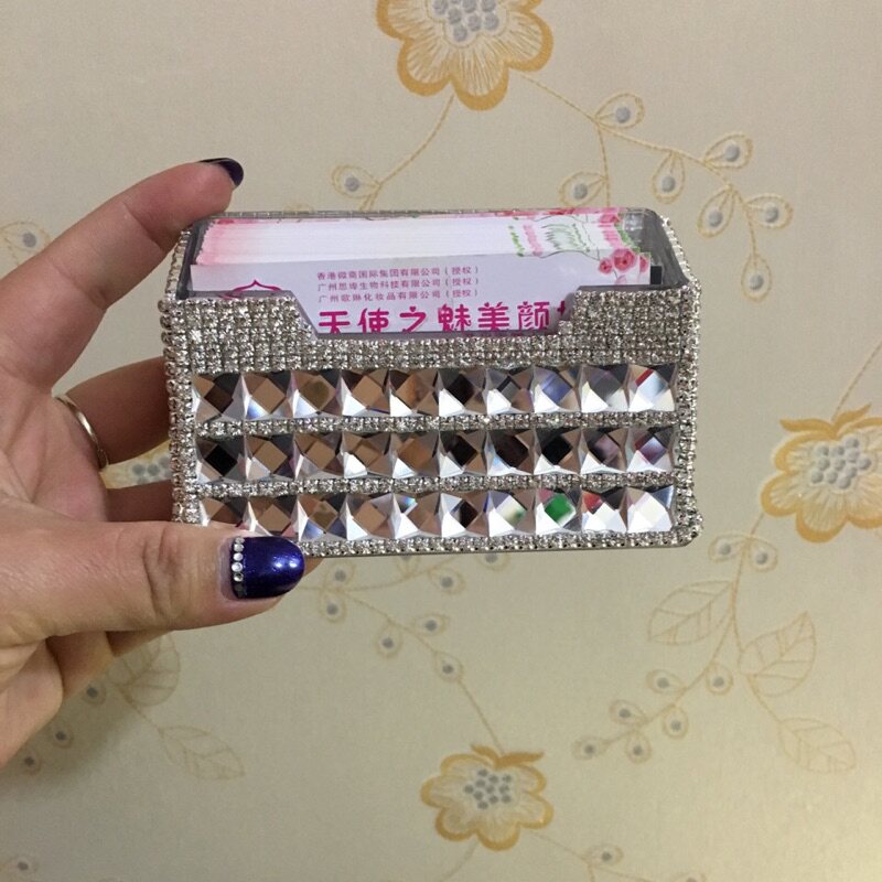 手工DIY水晶名片座镶钻名片座
