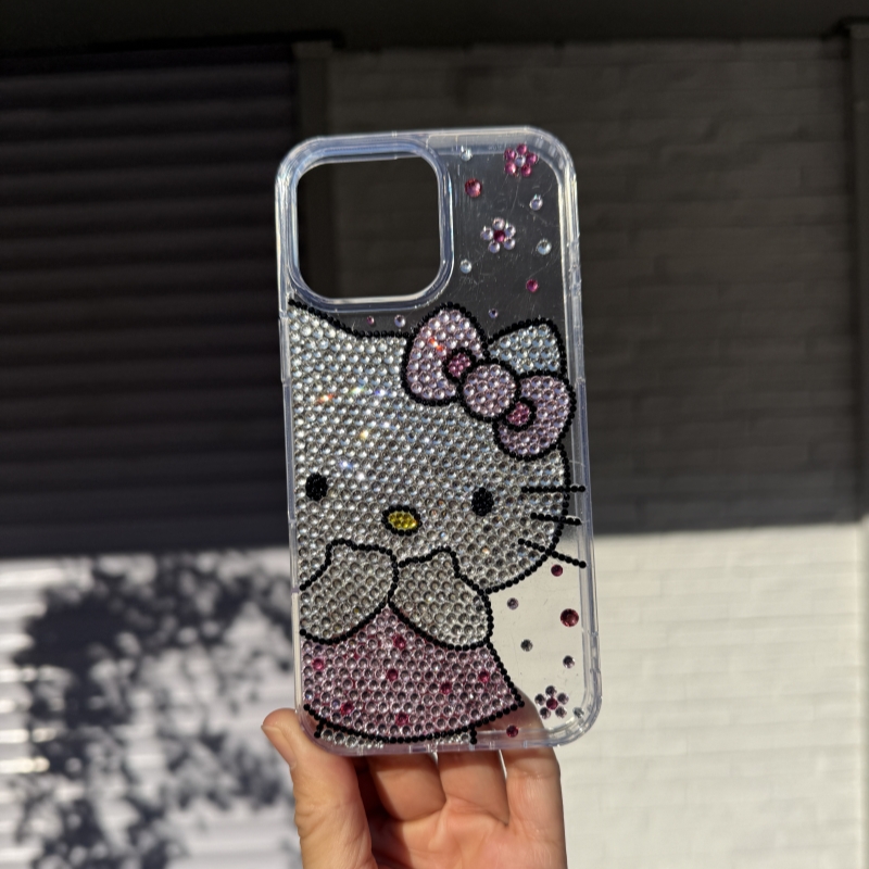 苹果17Promax手工贴钻DIY手机壳