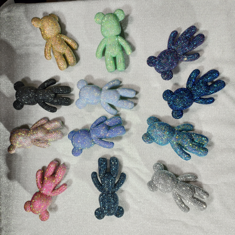 7寸diy粘钻熊暴力熊钻涂鸦摆件