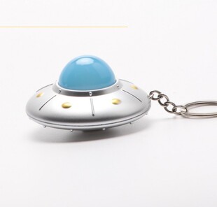 LED发声发光外星人飞碟钥匙扣挂件创意礼品航空工艺品宇宙飞船