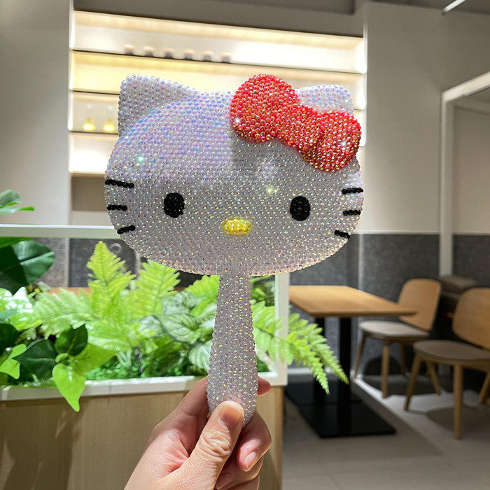 DIY贴钻手柄镜子蝴蝶结超闪满钻