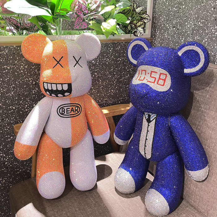 潮牌暴力熊diy手工贴钻熊粘钻材料钻石小熊送闺蜜男女友生日礼物