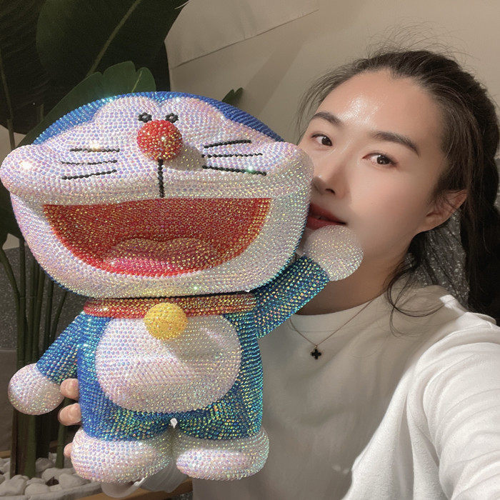 储钱罐超手工贴钻蓝胖子哆啦A梦