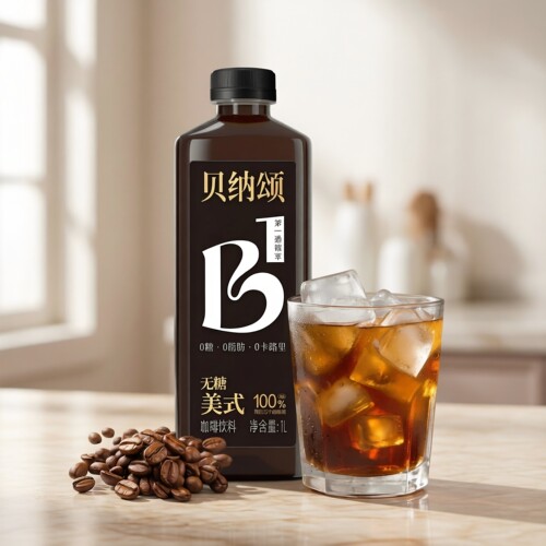 味全贝纳颂无糖美式咖啡饮料1L美式咖啡250ml即饮咖啡健身商用