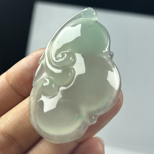 非洲翠独龙玉冰晴水如意天然玉石A货玉坠挂件吊坠男女玉项链