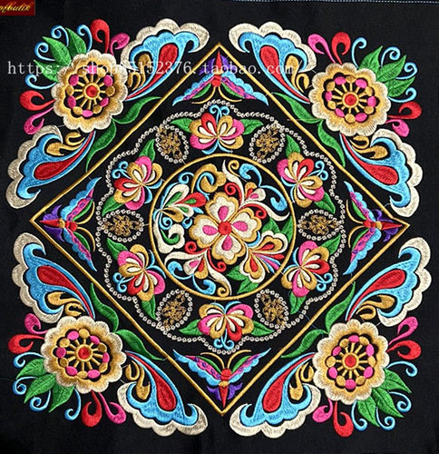 苗族刺绣绣片 绣花家居饰品 民族服装 包包辅料 DIY设计 27*27CM - 封面