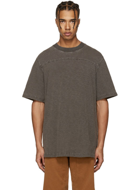 竹节棉Yeezy season3 tee夏季男士t恤宽松纯棉半袖纯色水洗圆领