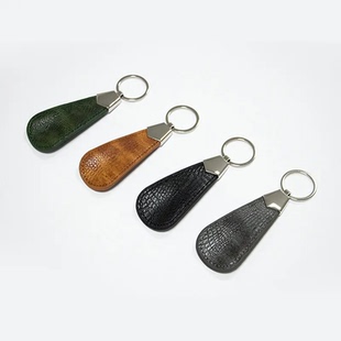 鞋拔子家用穿鞋神器鞋抽子便携金属钥匙扣皮革短款迷你小巧提鞋器