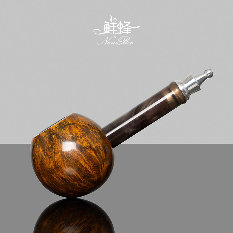 NewBee石楠木烟斗手工实木高尔夫斗传统老式专用男士过滤铝烟嘴具