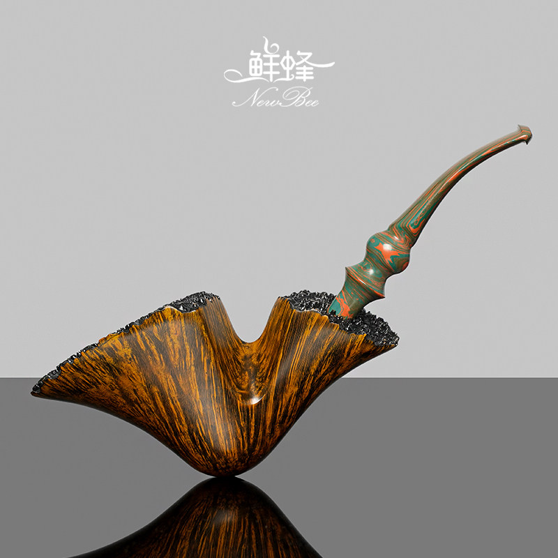 NewBee石楠木烟斗男士手工实木瘤皮战斧烟斗传统老式过滤专用烟具