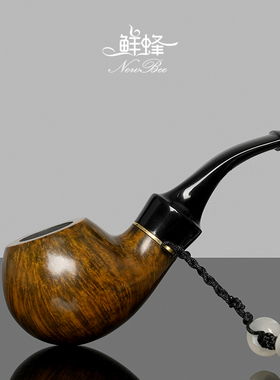 NewBee石楠木烟斗男士手工便携挂绳实木小苹果斗老式传统过滤烟具