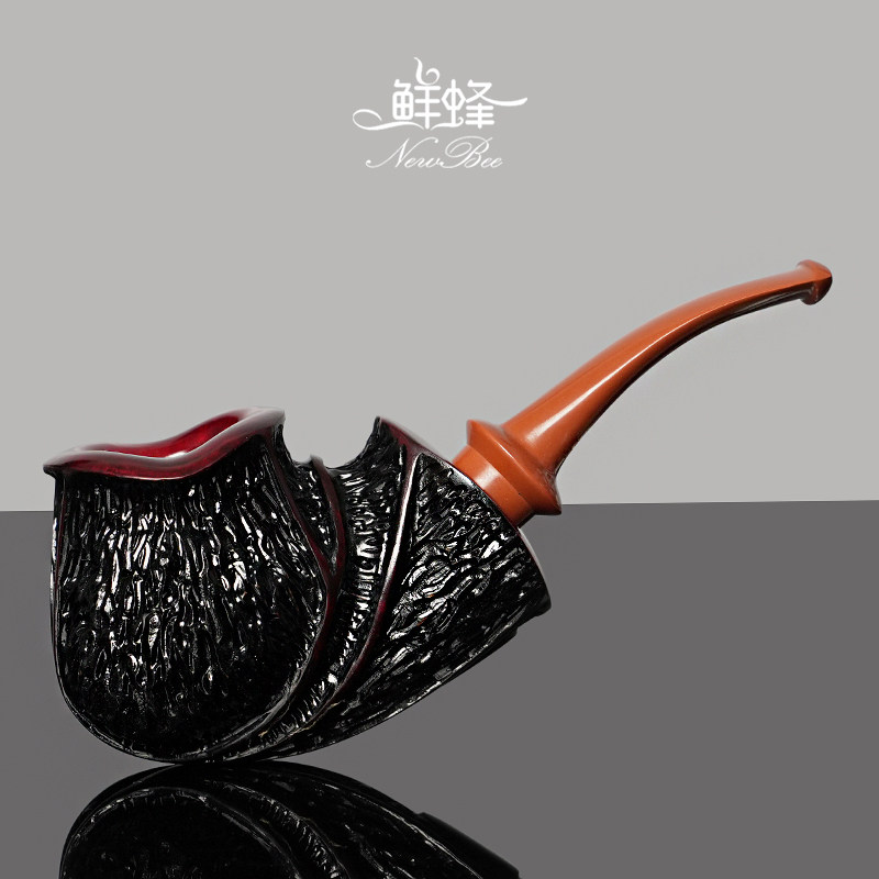 石楠木烟斗手工烈焰红唇雕刻花斗
