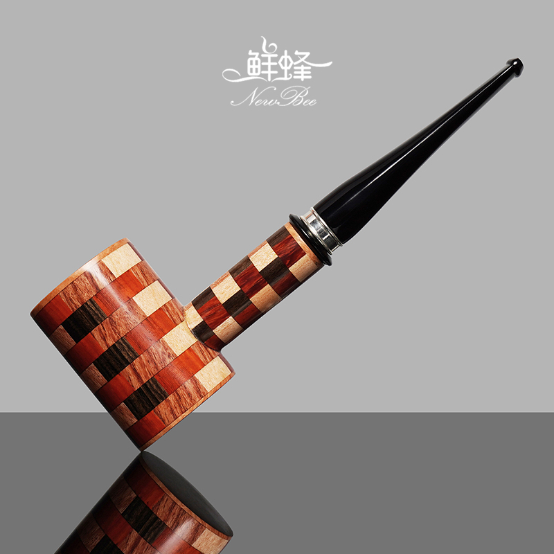 NewBee石楠木烟斗手工实木拼花锤子烟斗传统老式过滤专用男士烟具