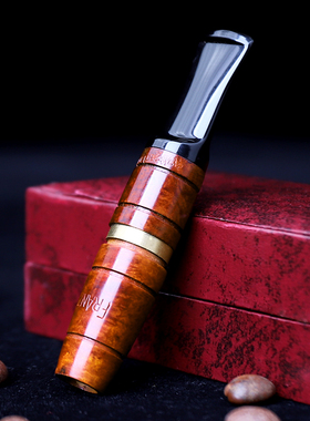 石楠木香烟烟嘴手工实木香菸过滤器通用活性炭滤芯循环型男士礼品