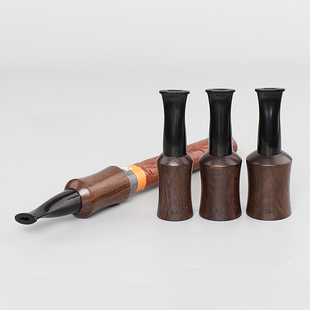 黑檀木雪茄烟嘴便携男士手工实木9mm过滤芯咬嘴循环型专用具配件