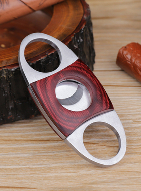 红木雪茄剪刀剪烟器不锈钢刀男士便携古巴雪茄剪子双刃开孔器配件