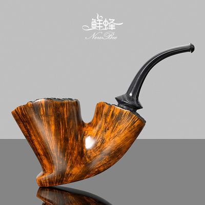 NewBee石楠木烟斗手工实木双瘤皮空腔斗老式传统过滤男士专用烟具