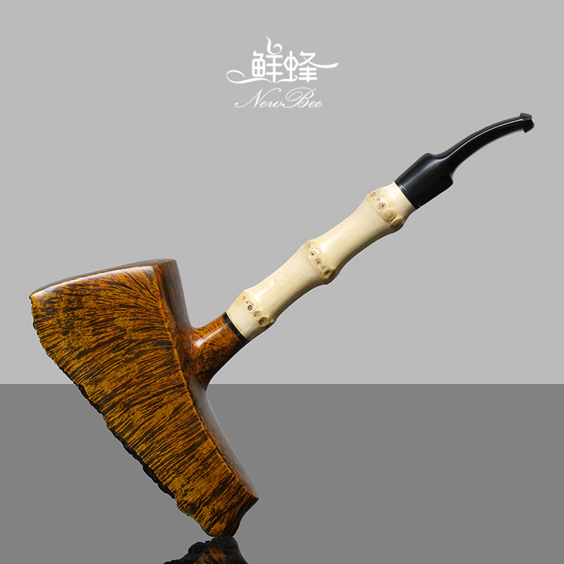 NewBee石楠木烟斗手工实木瘤皮竹节战斧斗传统老式过滤男士专用具