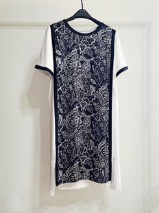 原888高端捡漏立体版 真丝连衣裙配真丝吊带 画印花撞色条纹短袖