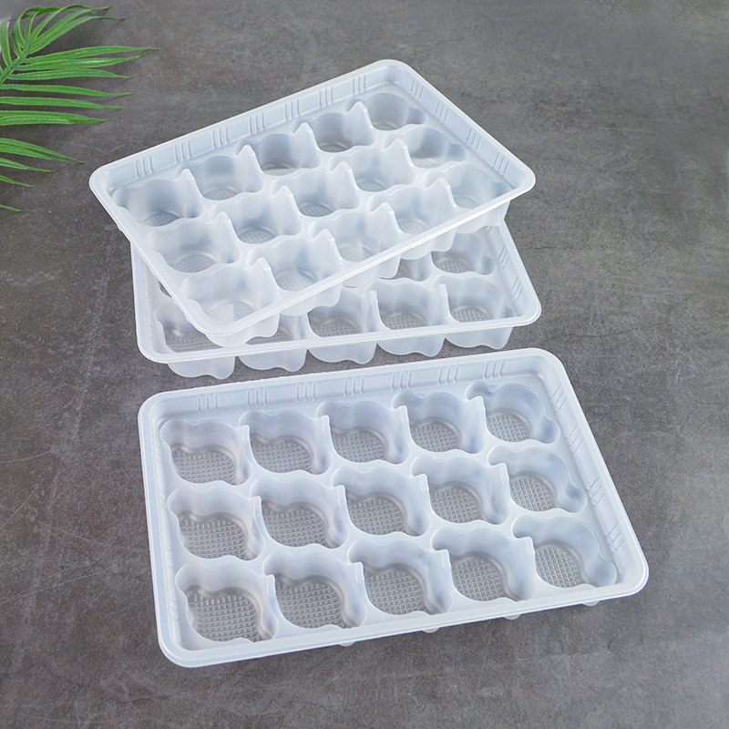 饺子托一次性速冻水饺青团打包盒冷冻15格加厚商用塑封糕点托盘