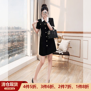 赫本风小黑裙2026年新款春装女装工作服高级感显瘦气质黑色连衣裙