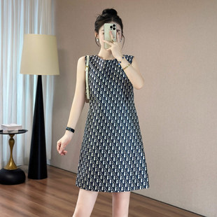 背心印花高级感连衣裙 气质穿搭裙子女装 2025新款 秋季 小个子无袖