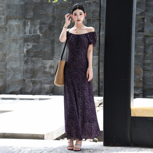 长裙到脚踝超长款女装2026新款夏季漂亮碎花海边度假连衣裙高级感