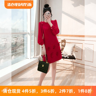 订婚礼服裙敬酒服红裙子女装2026马年春装过年新年战袍红色连衣裙